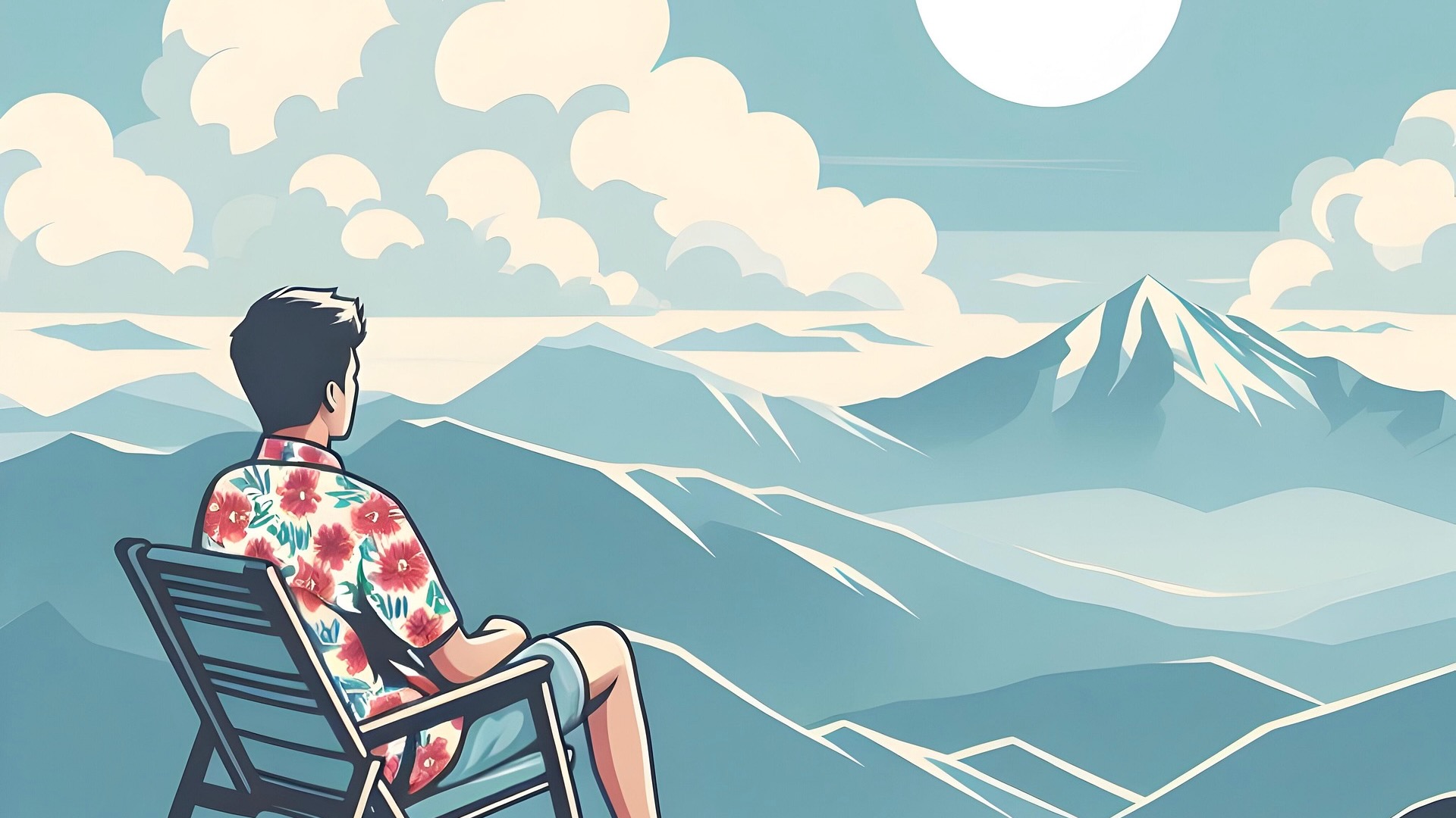 Solo traveler at a mountain.