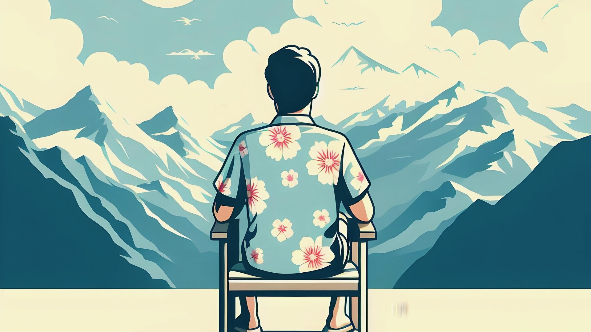 Solo traveler at a mountain.