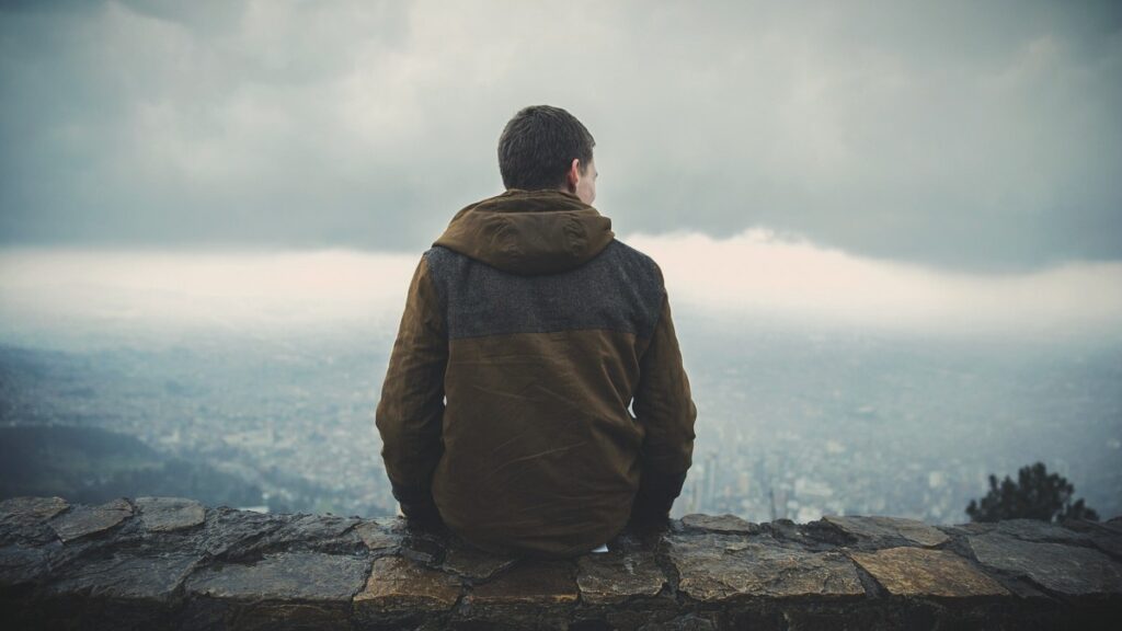 Man traveling solo