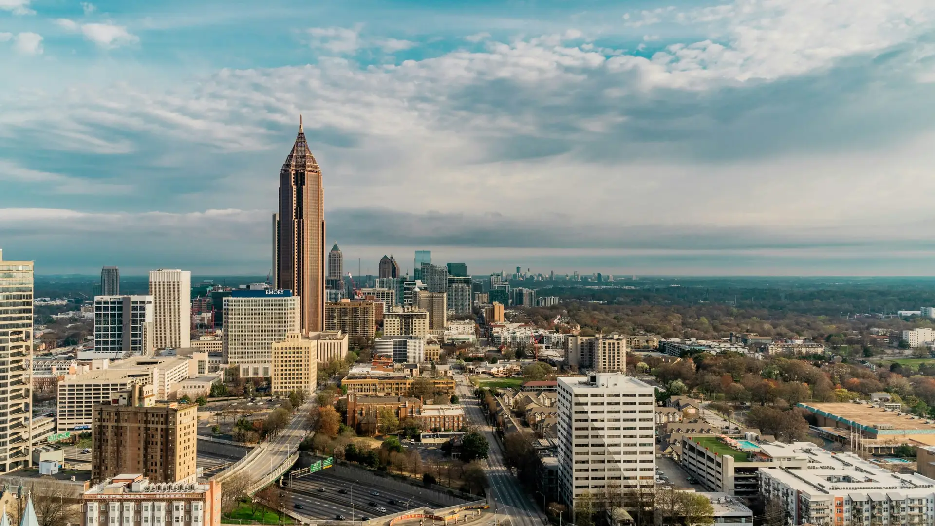 A view of Downtown Atlanta fro a hotel room