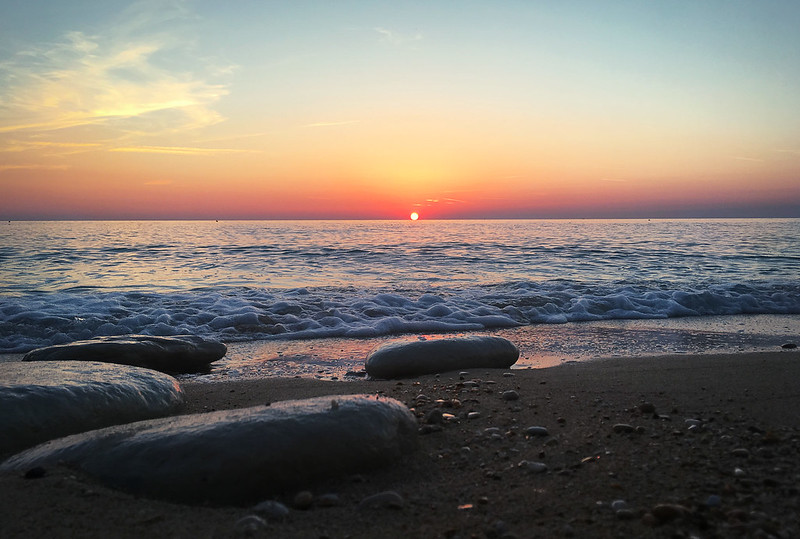 Beautiful Sunrise over the Adriatic Sea, Sirolo, Italy